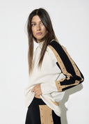 JERSEY CRUDO TRICOLOR CON TACHAS LOLA CASADEMUNT