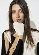 JERSEY CRUDO TRICOLOR CON TACHAS LOLA CASADEMUNT