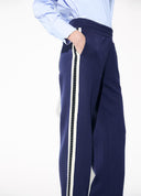 PANTALON AZUL JOGGER CON STRASS LOLA CASADEMUNT