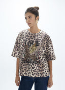 CAMISETA CUELLO CAJA FIT ESTAMPADO LEOPARDO LOLA CASADEMUNT