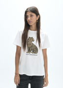 CAMISETA BLANCA LEOPARDO EN LENTEJUELAS LOLA CASADEMUNT