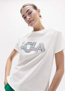 CAMISETA BLANCA DETALLE TEJIDO Y CRISTALES LOLA CASADEMUNT