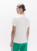 CAMISETA BLANCA DETALLE TEJIDO Y CRISTALES LOLA CASADEMUNT