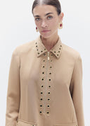 VESTIDO CAMEL CORTO EYELETS LOLA CASADEMUNT