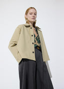 TRENCH CORTO BEIGE BICOLOR CON TACHAS LOLA CASADEMUNT