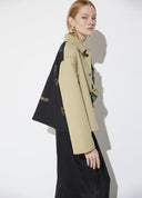 TRENCH CORTO BEIGE BICOLOR CON TACHAS LOLA CASADEMUNT