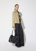 TRENCH CORTO BEIGE BICOLOR CON TACHAS LOLA CASADEMUNT