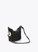BANDOLERA NEGRA EFECTO PIEL TRENZADA LOLA CASADEMUNT