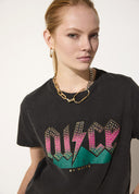 CAMISETA NEGRA ESTAMPADO FRONTAL BY MAITE CASADEMUNT