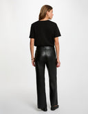 PANTALON BOOTCUT DE CUERO SINTETICO NEGRO MORGAN