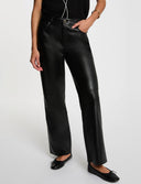 PANTALON BOOTCUT DE CUERO SINTETICO NEGRO MORGAN