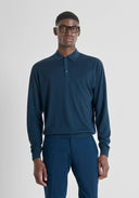 POLO AZUL PETROLEO PUNTO MANGA LARGA ANTONY MORATO MMSW01539