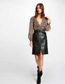FALDA POLIPIEL NEGRA MORGAN  MORGAN ROPA MUJER