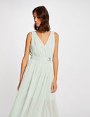 VESTIDO LARGO MORGAN VERDE CLARO MORGAN ROPA MUJER