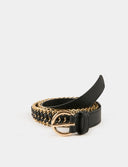 Cinturón Mujer Morgan Trenzado con Cadenas Negro MORGAN ROPA MUJER