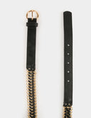 Cinturón Mujer Morgan Trenzado con Cadenas Negro MORGAN ROPA MUJER