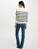 JERSEY CUELLO REDONDO RAYAS CRUDO MORGAN MSTRASS MORGAN ROPA MUJER