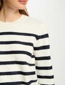 JERSEY CUELLO REDONDO RAYAS CRUDO MORGAN MSTRASS MORGAN ROPA MUJER
