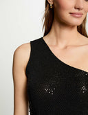 TOP ASIMETRICO NEGRO MORGAN BSHOK MORGAN ROPA MUJER