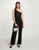 TOP ASIMETRICO NEGRO MORGAN BSHOK MORGAN ROPA MUJER