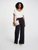 PANTALON MARINO ANCHO MORGAN PINO  MORGAN ROPA MUJER