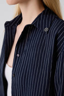 CAMISA LINO AZUL MARINO RAYAS BSB 216022 BSB