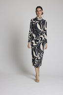 VESTIDO MIDI PUNTO ESTAMADO MOSKADA 7204 MOSKADA