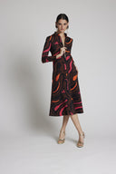 VESTIDO MIDI PUNTO ESTAMPADO MOSKADA 7211 MOSKADA