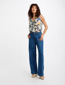 VAQUERO ANCHO DENIM MORGAN PLIS MORGAN ROPA MUJER