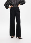 PANTALON RECTO CINTURA BICOLOR NEGRO LOLA CASADEMUNT MF251401 LOLA CASADEMUNT