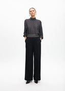 PANTALON RECTO CINTURA BICOLOR NEGRO LOLA CASADEMUNT MF251401 LOLA CASADEMUNT