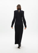 VESTIDO LARGO DETALLE CUELLO NEGRO LOLA CASADEMUNT LF2516015 LOLA CASADEMUNT
