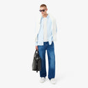 CAMISA POPELIN SLIM FIT RAYAS CELESTE LACOSTE CH0198