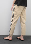 PANTALON RECTO CINTAS RAYAS LATERAL BEIGE LOLA CASADEMUNT LS2614045