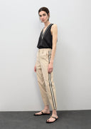 PANTALON RECTO CINTAS RAYAS LATERAL BEIGE LOLA CASADEMUNT LS2614045