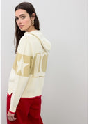 SUDADERA CON CAPUCHA LUREX CRUDO-METAL LOLA CASADEMUNT LS2611003