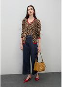 CARDIGAN ANIMAL PRINT CON RIBETES ROJOS LOLA CASADEMUNT LS2611021