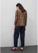 CARDIGAN ANIMAL PRINT CON RIBETES ROJOS LOLA CASADEMUNT LS2611021
