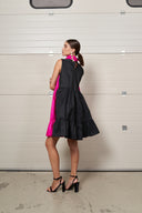 VESTIDO CORTO TAFETAN FUCSIA MOSKADA 8205