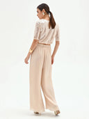 PANTALON PALAZZO BEIG SATEN RINASCIMIENTO CFC002079002