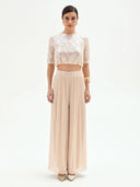 PANTALON PALAZZO BEIG SATEN RINASCIMIENTO CFC002079002