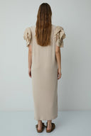 VESTIDO LARGO PUNTO BEIGE BSB 211059