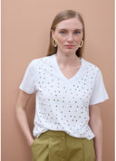 CAMISETA BLANCA CON PIEDRAS LOLA CASADEMUNT MS2615058