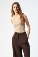 CAMISETA TIRANTES PEDRERIA BEIGE BSB 210222