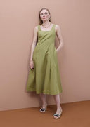 VESTIDO POPELIN TIRANTES VERDE LOLA CASADEMUNT MS2616033