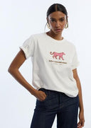 CAMISETA CON LEOPARDO BLANCA LOLA CASADEMUNT LS2615015