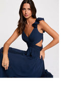 VESTIDO LARGO AZUL MARINO MORGAN RISSAL