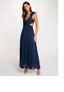 VESTIDO LARGO AZUL MARINO MORGAN RISSAL