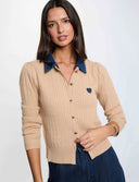 CARDIGAN CUELLO TEJANO CAMEL MORGAN