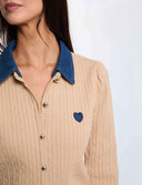 CARDIGAN CUELLO TEJANO CAMEL MORGAN